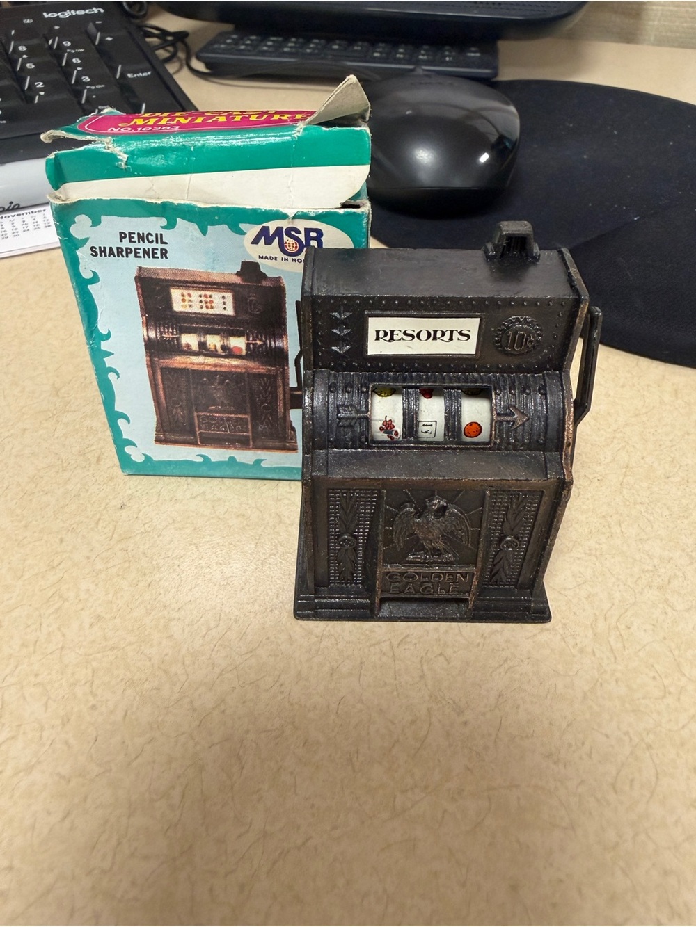 Die Cast Slot Pencil Sharpener With Box